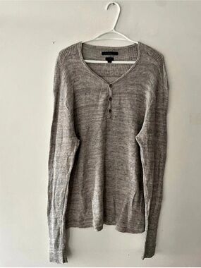 John Varvatos Luxe Henley Knit Sweater Size XL